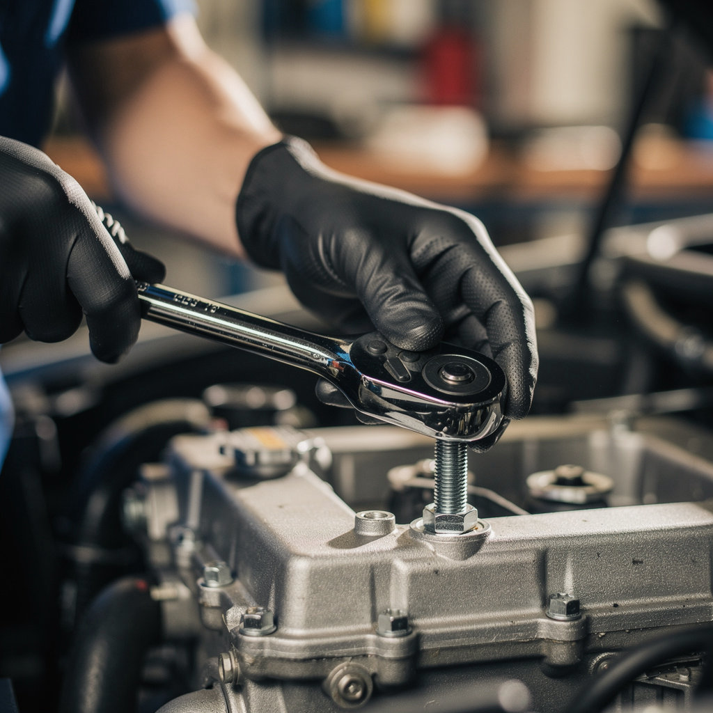 Freddy's Auto Repair technician performing a professional vehicle inspection and repair in National City, CA