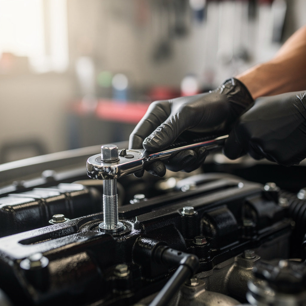 Freddy's Auto Repair technician performing a detailed vehicle inspection in National City, CA