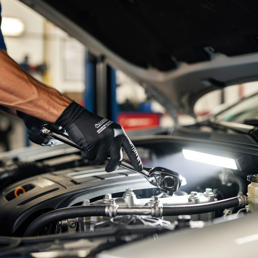 Freddy's Auto Repair professional mechanic performing a vehicle inspection in National City, CA